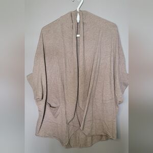 Women's Pistache Tan Knit Cardigan L/XL Elevated Basics Cozy